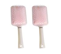 2 Pezzi Spazzola per Capelli in Plastica Manico Ergonomico Rosa | Effetto Massaggio, per Donne, Pettine Grande da Styling, Sciogli Nodi Uso Domestico Quotidiano