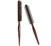 2 Pezzi Spazzola per Capelli,Spazzola Setole Cinghiale,Spazzola per Coda Tirata,Spazzola Cinghiale per Capelli,Spazzola Rotonda per Capelli per Uomini Donne Arricciature,21cm+24cm