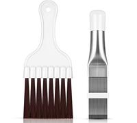 2 Pezzi Spazzola per Condizionatore d'Aria, Spazzola per Pulizia del Condizionatore d'Aria Bobina del Frigorifero del Pulitore dell'Aletta Spazzola Metallo Strumento di Riparazione del Radiatore