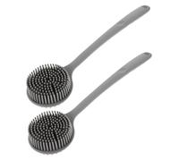 2 Pezzi, Spazzola per Corpo in Silicone Manico | Pulizia Profonda, Rimuove Cellule Morte, Uso Confortevole, per Uomo e Donna, Migliora Bagno