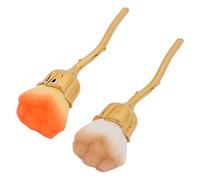 2 pezzi Spazzola per polvere di unghie con design a rosa, setole morbide, rimozione della polvere per nail art, strumento per il trucco e le unghie multiuso con impugnatura ergonom