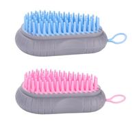 2 Pezzi Spazzola per Shampoo Manuale in Plastica | Pulizia Profonda, Schiuma Ricca, Uso Casa e Viaggio, Superficie Liscia, Asciugatura Appesa Colore Casuale