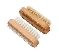 2 Pezzi Spazzola per Unghie a Doppia Faccia in Legno Pp e Setole | Pulizia Mani e Piedi, Formato Piccolo e Pratico da Portare, Design a Due Lati per Rimuovere lo Sporco Sotto le Colore Casuale