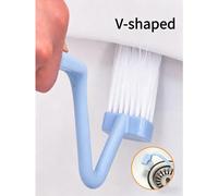 2 pezzi Spazzola per WC a forma di V, Pulizia profonda: Questa spazzola per WC a forma di V compatta e portatile è una spazzola per WC domestica, set da bagno, essenziale per appartamento, spazzola pe