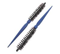 2 Pezzi Spazzola Rotonda 22mm Piccola in Plastica e Metallo | Setole in Nylon, Punta Affusolata, per Asciugatura e Viaggio, Styling Dettagliato su Chioma e Barba