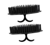 2 Pezzi Spazzola Shampoo Massaggiatore Chioma Rotonda Nero in PP | Set da Bagno e Barberia, Setole Morbide, Impugnatura Antiscivolo, Apertura per Appendere