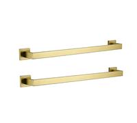 2 pezzi Spazzolato Oro Bagno Portasciugamani LANC 23,6 Pollici Bagno Doppio Portasciugamani Cucina Portasciugamani Porta asciugamani In Acciaio Inox Montaggio A Parete Portasciugamani Aste, A8804-6BG
