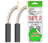 2 Pezzi Spazzole Carbone da Motore Elettrico Lavatrice 5 х 13,5 х 42/43 mm con Сodice 0riginale 00616505 00631706 per Bosch - Garanzia di 5 Anni - ONIX TECH