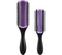 2 Pezzi Spazzole Districante per Capelli Secchi e Bagnati, Pennello di Capelli per Styling Spazzola per Cuscino Massaggiatore per cuoio Capelluto in Silicone, 9 fila/ 5 fila Styling Brush,Viola