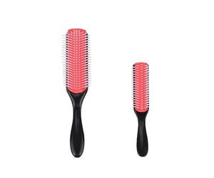 2 Pezzi Spazzole Districante per Capelli Secchi e Bagnati, Pennello di Capelli per Styling Spazzola per Cuscino Massaggiatore per cuoio Capelluto in Silicone, 9 fila Styling Brush per Blow-Drying