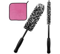 2 Pezzi Spazzole per Cerchioni in Microfibra, Spazzola per Ruote e Pneumatici Manico Lungo Spazzola Cerchioni Ruote di Spazzole per Ruote in Microfibra Kit di Spazzola Lava Cerchi Auto di Diverse Dime