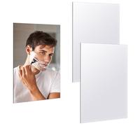 2 Pezzi Specchi AutoAdesivo,30 X 20cm Specchio Adesivo, Specchio Acrilico Leggero e Resistente.Specchio Adesivo da Parete o Armadietto,Specchio da Bagno per Trucco.Incollare Facilmente