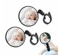2 Pezzi Specchietto Retrovisore per Bambini in Auto, Specchio Auto per Bambino, Specchio Bambino Regolabile con Rotazione a 360°, Specchietto Multifunzione in Nylon HD per Bicicletta con Manubrio