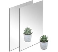 2 Pezzi Specchio Acrilico da parete adesivo 30x40 cm,3 mm Specchio Senza cornice HD, Specchio Autoadesivo Flessibile e Infrangibile, Ideale per Bagno, Armadio, Soggiorno，spogliatoio e dietro la porta
