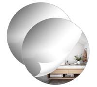 2 Pezzi Specchio Rotondo Autoadesivo, 20 cm Acrilico Rotondi Specchi da Parete Autoadesivi, Rotondo Specchio Adesivo, Specchi Adesivi per Armadio, per La Casa Soggiorno Camera da Letto Decor DIY