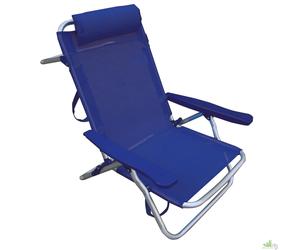 2 PEZZI SPIAGGINA RICHIUDIBILE 53x62x77h CM IN ALLUMINIO BLU SEDIA POLTRONA MARE