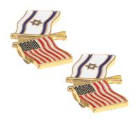 2 Pezzi Spilla a Bandiera Usa e Israele in Lega di Zinco, Gioiello | Uso Casuale e Formale, Facile da Indossare, Effetto Decorativo, per Mamme e Insegnanti