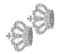 2 Pezzi Spilla a Corona con Zirconi, Elegante, per Abiti e Giacche | Lega Color Argento, Resistente allo Sbiadimento, per Feste e Matrimonio, Regalo per Amici e Persone Care