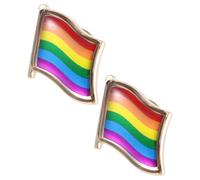 2 Pezzi Spilla Arcobaleno in Metallo, Distintivo Decorativo | Design a Bandiera, per Anniversario e Matrimonio, per Chi Sostiene Queste Persone