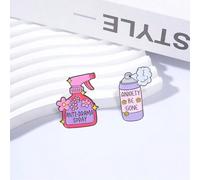 2 pezzi Spilla creativa e divertente con smalto spray magico, spilla a forma di spray "ANTI-DRAMA SPRAY" e "ANXIETY BE GONE", accessori di moda per abbigliamento e zaini, ottimo regalo per gli amici T