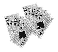 2 Pezzi Spilla da Giacca Carta da Gioco, Lega e Cristalli Argento | Stile Classico ed Elegante, Fissaggio Semplice su Scialli e Cappelli, per Cappotti e Occasioni Formali