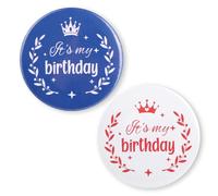 2 Pezzi Spilla di Compleanno, 5,8cm Spilla con Bottone È il Mio Compleanno Distintivo di Buon Compleanno Decorazioni per Feste Outfit Accessori per Bambini Ragazzi e Ragazze Donne Uomini