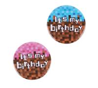 2 pezzi Spilla È il Mio Compleanno, Stile Pixel Spilla Buon CompleannoDivertente Decorazioni Feste Accessori per Outfit per Ragazzi e Ragazze Bambini Adulti Uomini e Donne (5,8cm)
