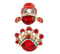 2 Pezzi Spilla Floreale Stile Cinese in Lega, Rosso | Decorativa e Delicata, per Anniversari e Vita Quotidiana, Tocco Fashion per Accessori Femminili
