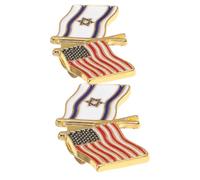 2 Pezzi Spilla in Metallo Bandiere Usa e Israele, Elegante | Lega di Zinco, Uso Casuale o Cerimoniale, Facile da Indossare, Effetto Decorativo, per Madri e Insegnanti