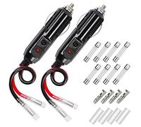 2 Pezzi Spinotto Presa Accendisigario 12V Auto Accendisigari Cavo Spina Prolunga 16AWG Indicatore Diodo Fusibile Inverter Pompa Ad Aria SUVs
