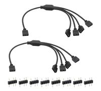 2 Pezzi Splitter ARGB 5V 3Pin 1 a 4, Cavo Connettore per Strisce LED RGB e Ventole, 30 cm con Connettori Maschi Indirizzabili, Estendi e Collega Dispositivi ARGB a Scheda Madre con Intestazione 3 Pin