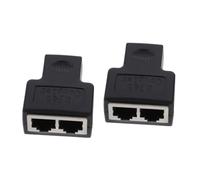 2 Pezzi Splitter Ethernet Adattatore Connettore per Uscite per Casa Facile Installare e Resistente