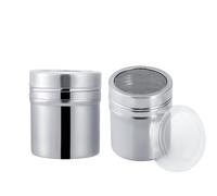 2 Pezzi Spolterio Shaker Di Zucchero A Velo Con Coperchio, Acciaio Inossidabile in Maglie Sottile Farina Shaker Shaker Shaker Sust Dispenser Contenitore Per La Casa Di Cucina Spezia (5 * 7 Cm)