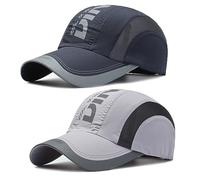 2 Pezzi Sport Berretto da Baseball Traspirante, Regolabile Cappellino da Baseball per Uomo Donna, Capellino Baseball Estivo, Cappello Baseball, per Viaggiare All'Aperto (Blu Navy + Grigio Chiaro)