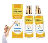 2 pezzi spray solare per capelli e cuoio capelluto SPF 30, mantiene i capelli vivi e umidi, leggero e rinforza il cuoio capelluto, spray per protezione solare avanzato