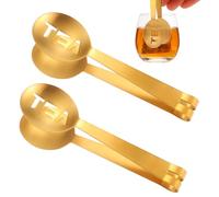 2 Pezzi Spremi Bustine di Tè, Cucchiaino da Tè in Acciaio Inossidabile per Tè Sfuso Spremi Bustine di Tè Rotondo Pinze per Bustine di Tè per Bevitori di Tè (Oro)