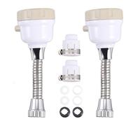 2 Pezzi Spruzzatore per Rubinetto da Cucina e Rotazione 360 Gradi | Acciaio Inossidabile, Silicone e Plastica, Tubo Flessibile, con Connettore, Bianco