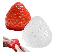 2 pezzi Squishy XXL, Taba Squishy, Set Taba Squishy, Fufu Squishy, Fragola Squishy, Trasparente e Rosso, Squishy Toys, Giocattolo antistress per ufficio, scuola e casa