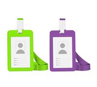 2 Pezzi Staccabile a Doppia Faccia in Plastica Trasparente Impermeabile Titolare della Carta con Coulisse Carta di Lavoro Studente Carta Lavoratore d'Ufficio Accessori Essenziali