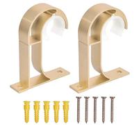 2 Pezzi Staffa da Soffitto Bastone per Tende Supporto Staffe per Bastone per Tende in Lega di Alluminio Flangia Staffa di Montaggio a Soffitto Staffa per Asta di Tenda per Appendiabiti 28mm (oro)
