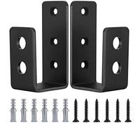 2 Pezzi Staffe di Sicurezza per Porte per Barra di Apertura Porta, Supporto per Barra Apribile in a Forma di U, Staffa di Sicurezza per Barricata per Porta Serratura per 2 da 4 Legname