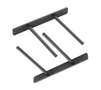 2 Pezzi Staffe for Mensole Nascoste Doppia T, Galleggianti Invisibili, Scaffalature Nere, Supporto in Ferro for Appendere a Parete, Impalcature for Cucina, Soggiorno(15CM)