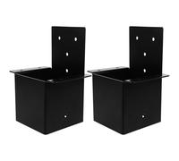 2 Pezzi Staffe per Pergolato 4x4 in Acciaio Inox Nere, Kit | Pergole e Progetti di Costruzione, Supporto Stabile e Sicuro, Finitura Nera, Struttura Robusta