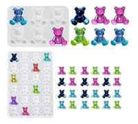 2 Pezzi Stampi in Silicone 3D a Forma di Orsetto, Stampo per Resina e Ornamenti - per Decorazioni Animali