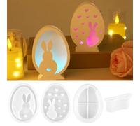 2 Pezzi Stampi in Silicone Pasquale, Stampo Silicone Pasqua Coniglio, 3D Stampi per Candele, Creativo Stampi per Gesso per DIY Candele, Sapone Fatto a Mano, Decorazioni Pasquali
