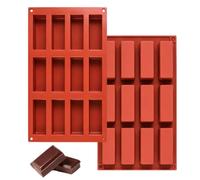 2 Pezzi Stampi in Silicone Rettangolari per Cereal Bar | Mould per Cioccolato, per Cereali, per Barrette di Cioccolato, Brownie, Budini