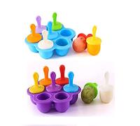 2 Pezzi Stampi Per Ghiaccioli, Stampi Ghiaccioli in Silicone, 7 Scomparti Formine per Ghiaccioli con Bastoncini di Plastica, senza BPA, per Ghiaccioli, Mousse, Mini Torta, Dessert Fai da Te