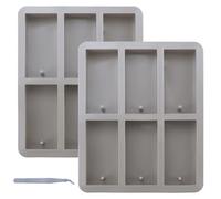 2 pezzi stampi rettangolari in silicone con foro, stampi per sapone, stampi per saponette fai da te, con 1 pinzetta, per sapone, ciondolo, giorno, candela, resina