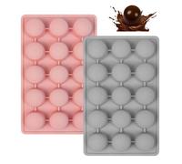 2 Pezzi Stampi Silicone Emisfero 15 Cavità,Stampi Dolci per Cioccolato,HMCEY Chocolate Mold,Stampo Torte per Caramelle Gommose,Pasticceria Forme per Gelati Riutilizzabile per Gelatina, Budino, Sapone