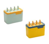 2 Pezzi Stampini in Silicone per Gelati 4 Fori per Uso Domestico, Stampi Fai da Te in Plastico Blu e Verde Buona Tenuta e Nessuna Perdita D'acqua, per DIY e Casa